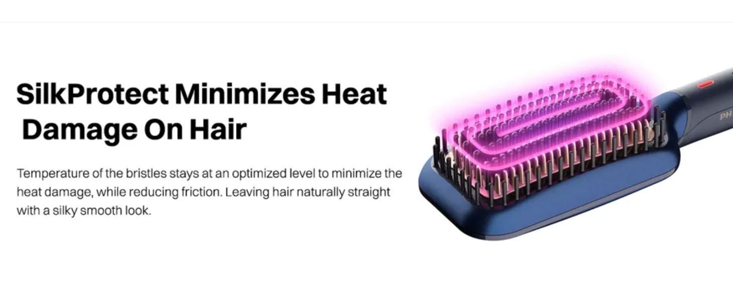 Philips Heated Straightening Brush with Silk Protect technology